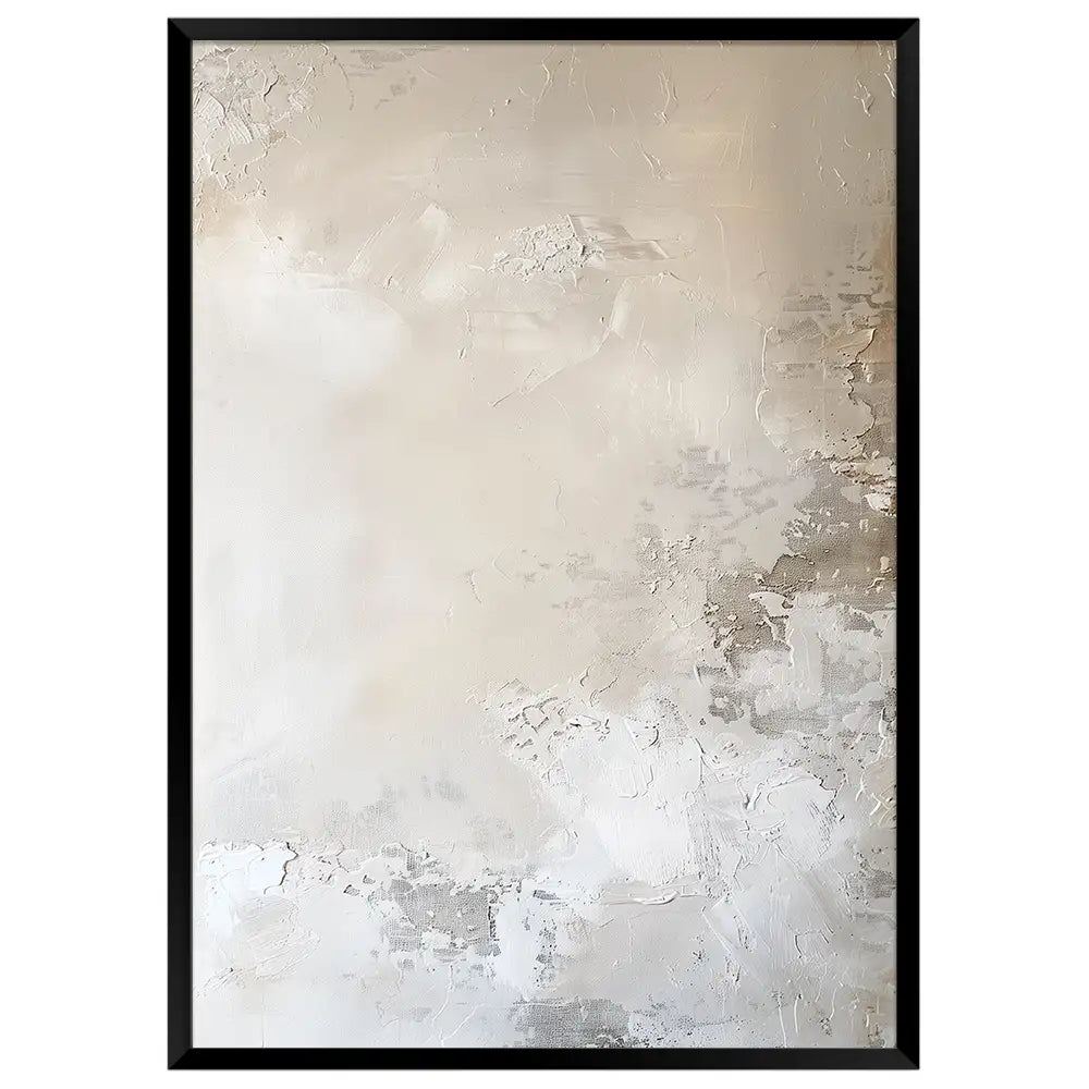 Cuadro abstracto blanco y beige | Textura en calma