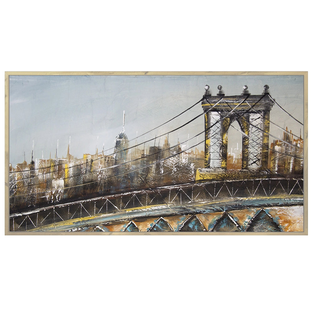 Cuadro puente de Brooklyn con relieve arquitectónico