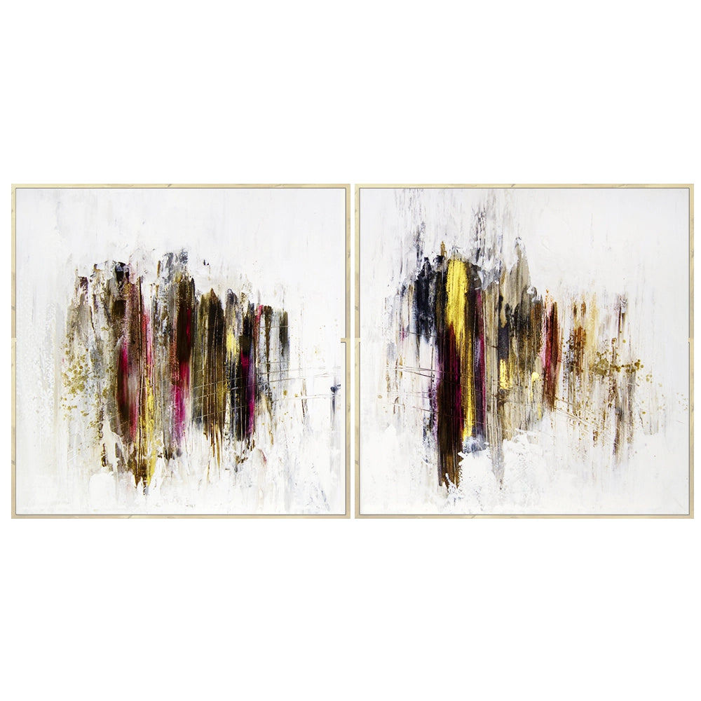 Cuadro abstracto elegante en tonos oscuros y dorados