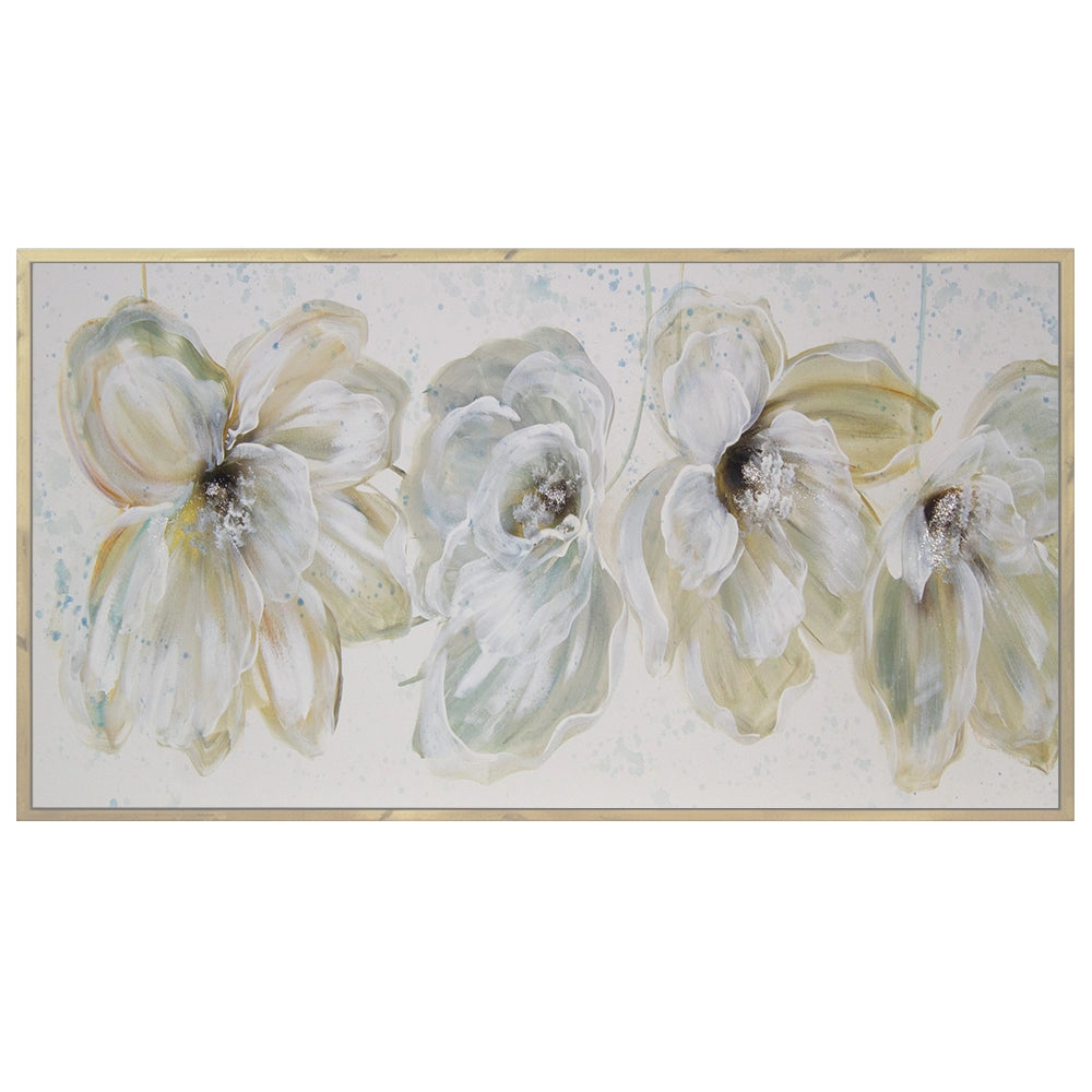 Cuadros modernos de flores grandes en blanco y beige