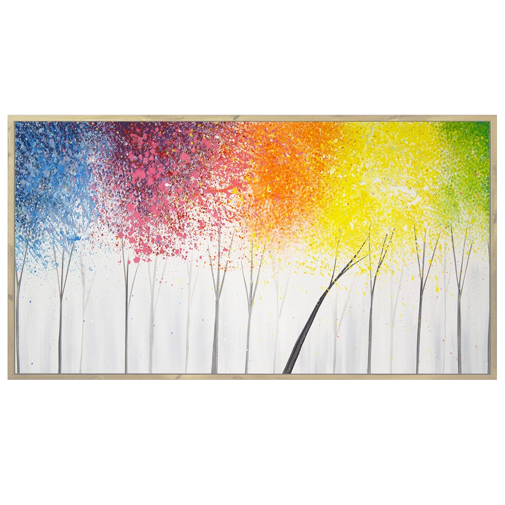 Cuadros con mucho color de bosque abstracto moderno