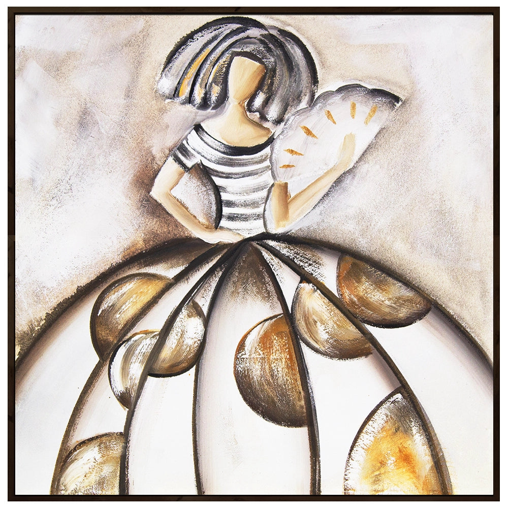 Cuadro de las meninas en tonos neutros y bronce