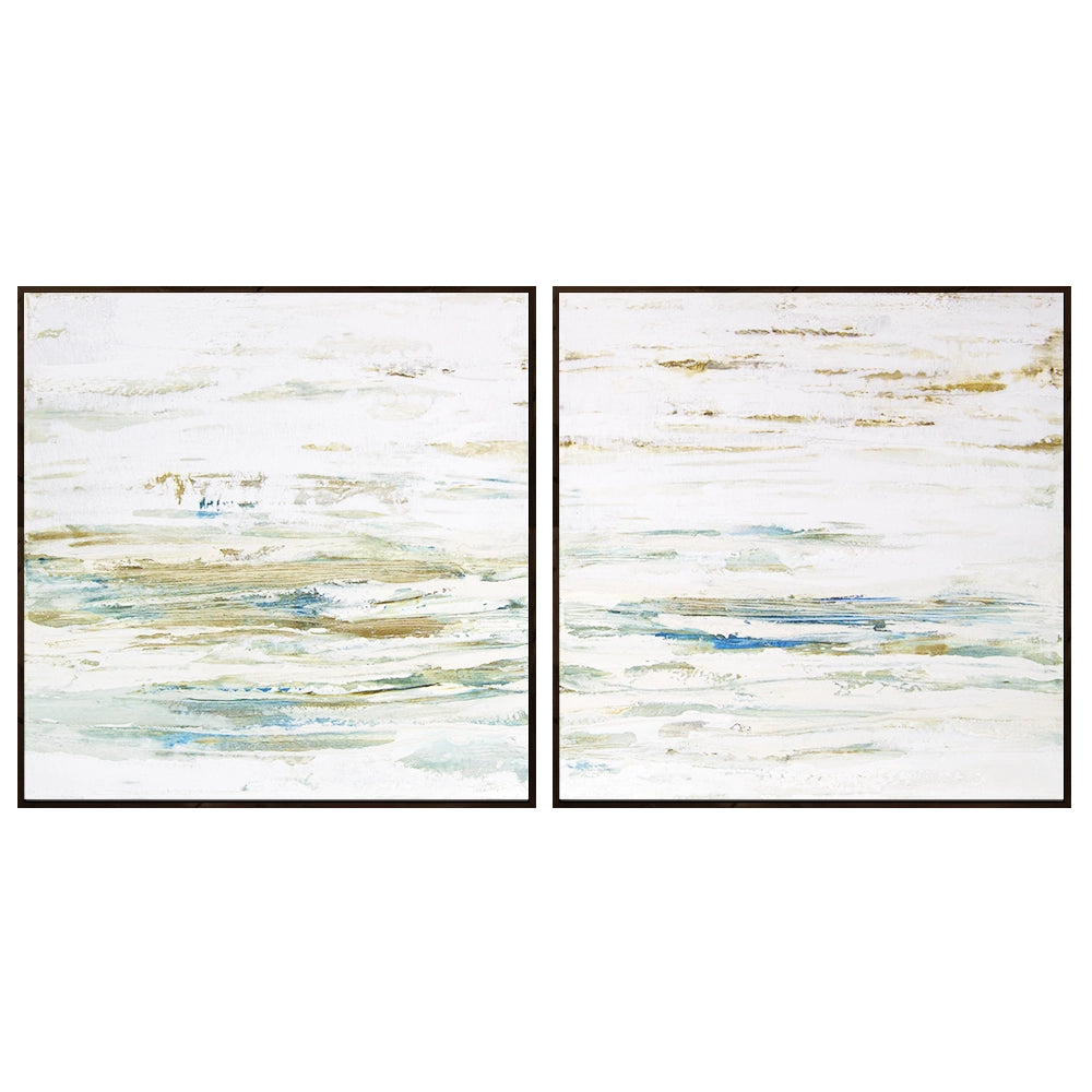 Cuadro pintado a mano inspirado en el mar abstracto contemporáneo