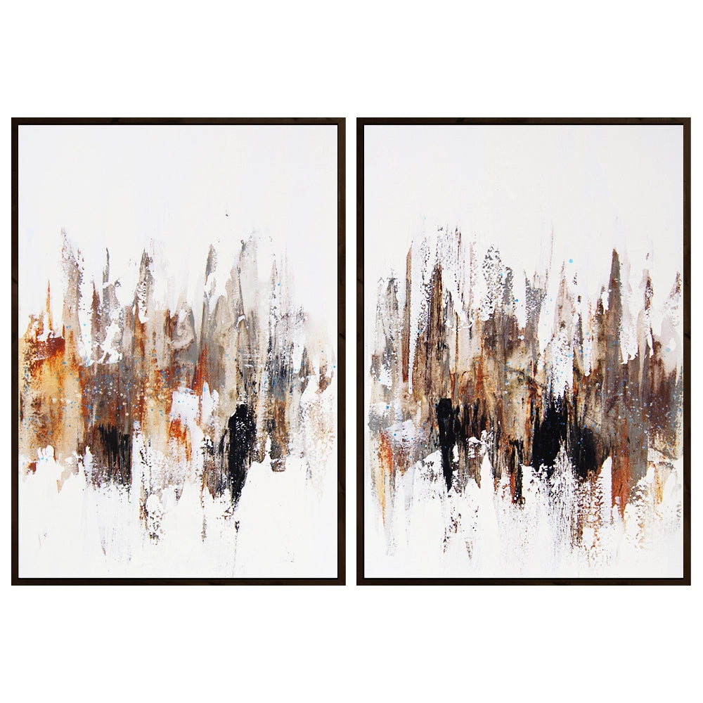 Cuadro moderno abstracto en formato díptico vertical