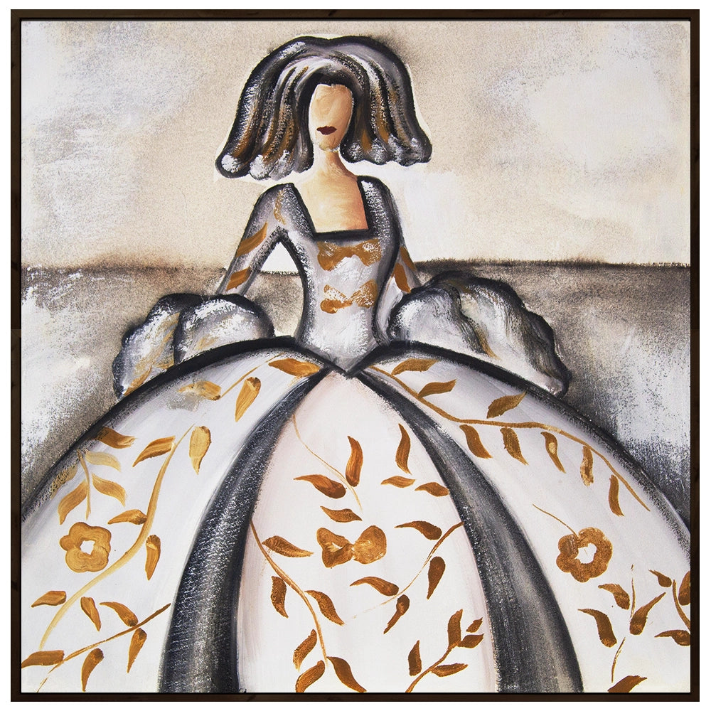 Cuadro de las meninas en tonos neutros y bronce