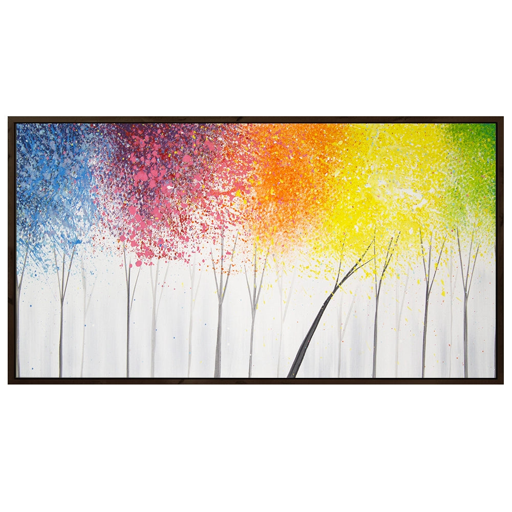 Cuadros con mucho color de bosque abstracto moderno