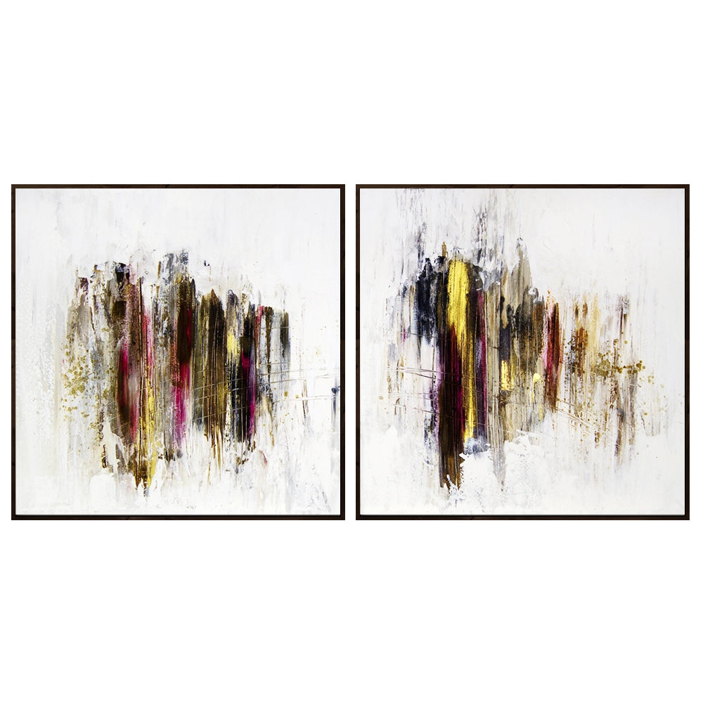 Cuadro abstracto elegante en tonos oscuros y dorados