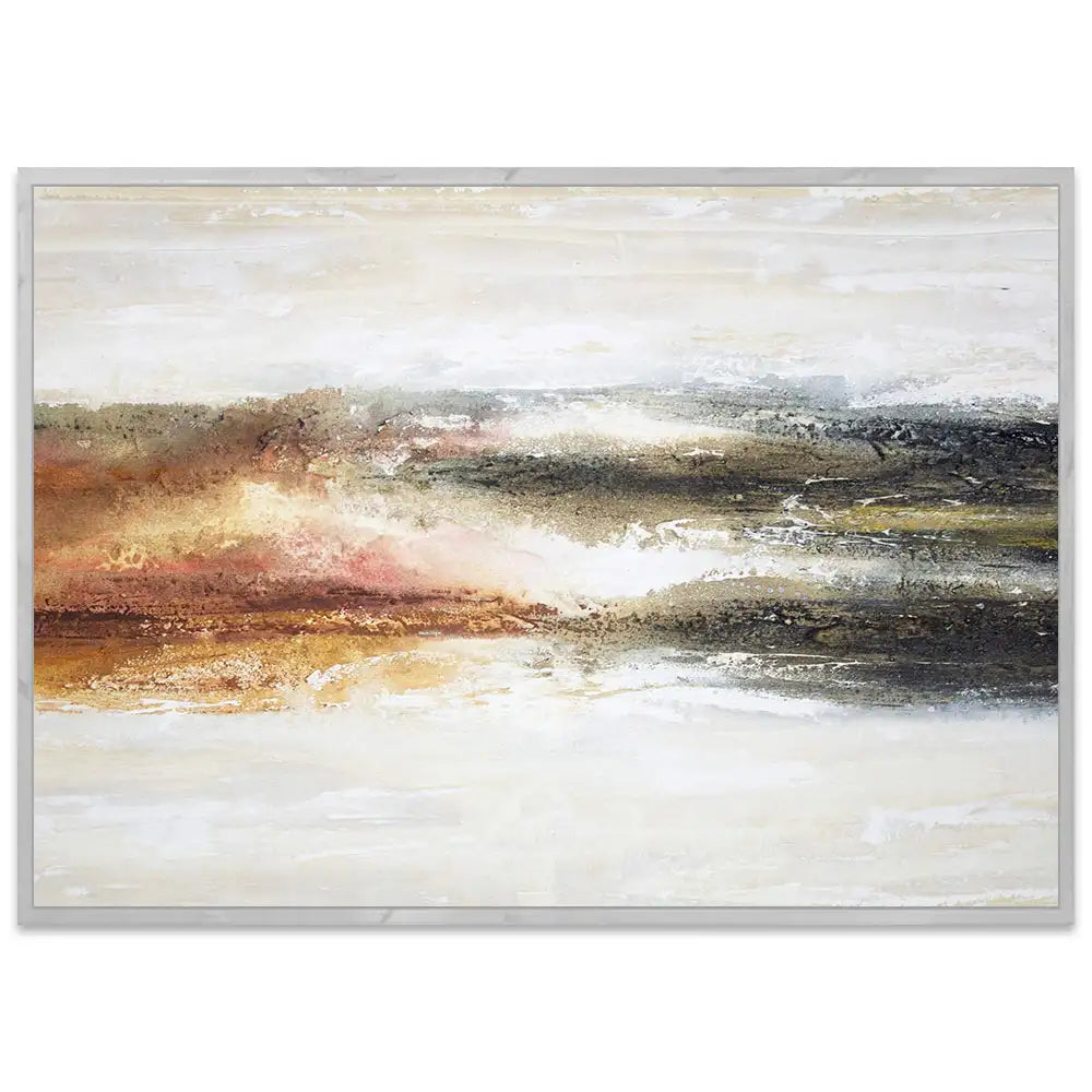 Cuadro abstracto pintado a mano en tonos tierra quemada