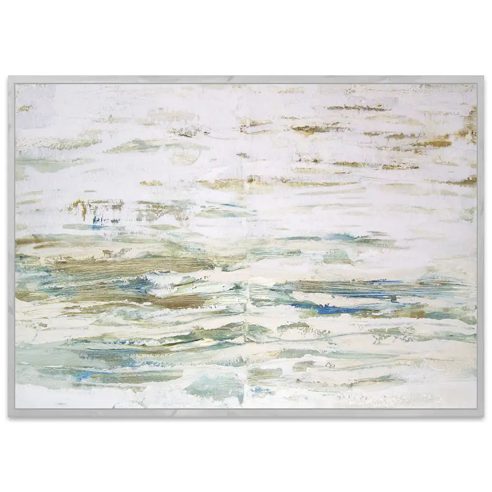 Cuadro pintado a mano inspirado en el mar abstracto contemporáneo