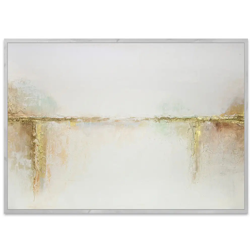 Cuadros con relieve con detalles dorados y fondo neutro