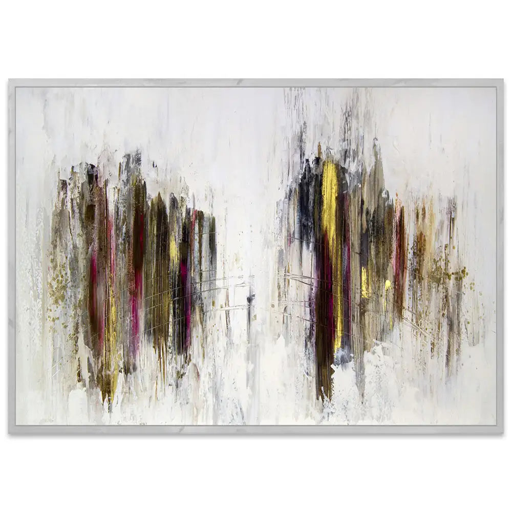 Cuadro abstracto elegante en tonos oscuros y dorados
