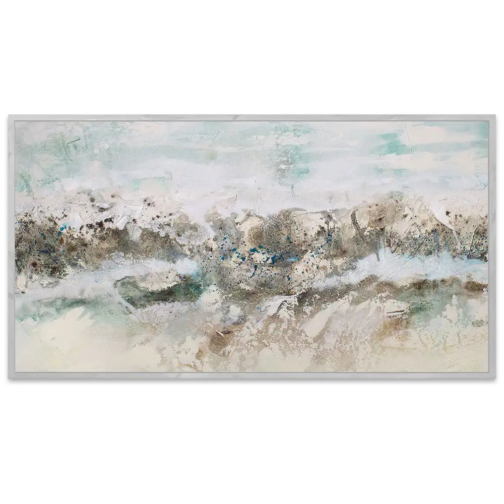 Cuadro abstracto pintado a mano con textura oceánica