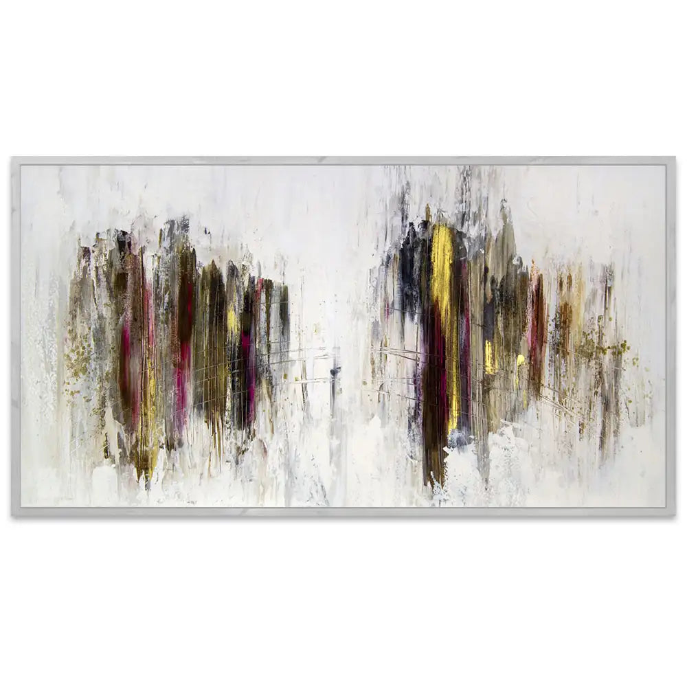 Cuadro abstracto elegante en tonos oscuros y dorados