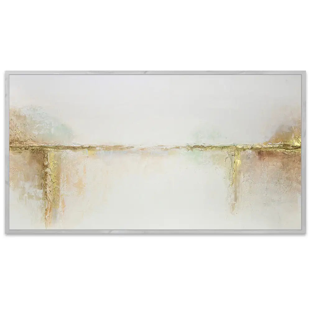 Cuadros con relieve con detalles dorados y fondo neutro