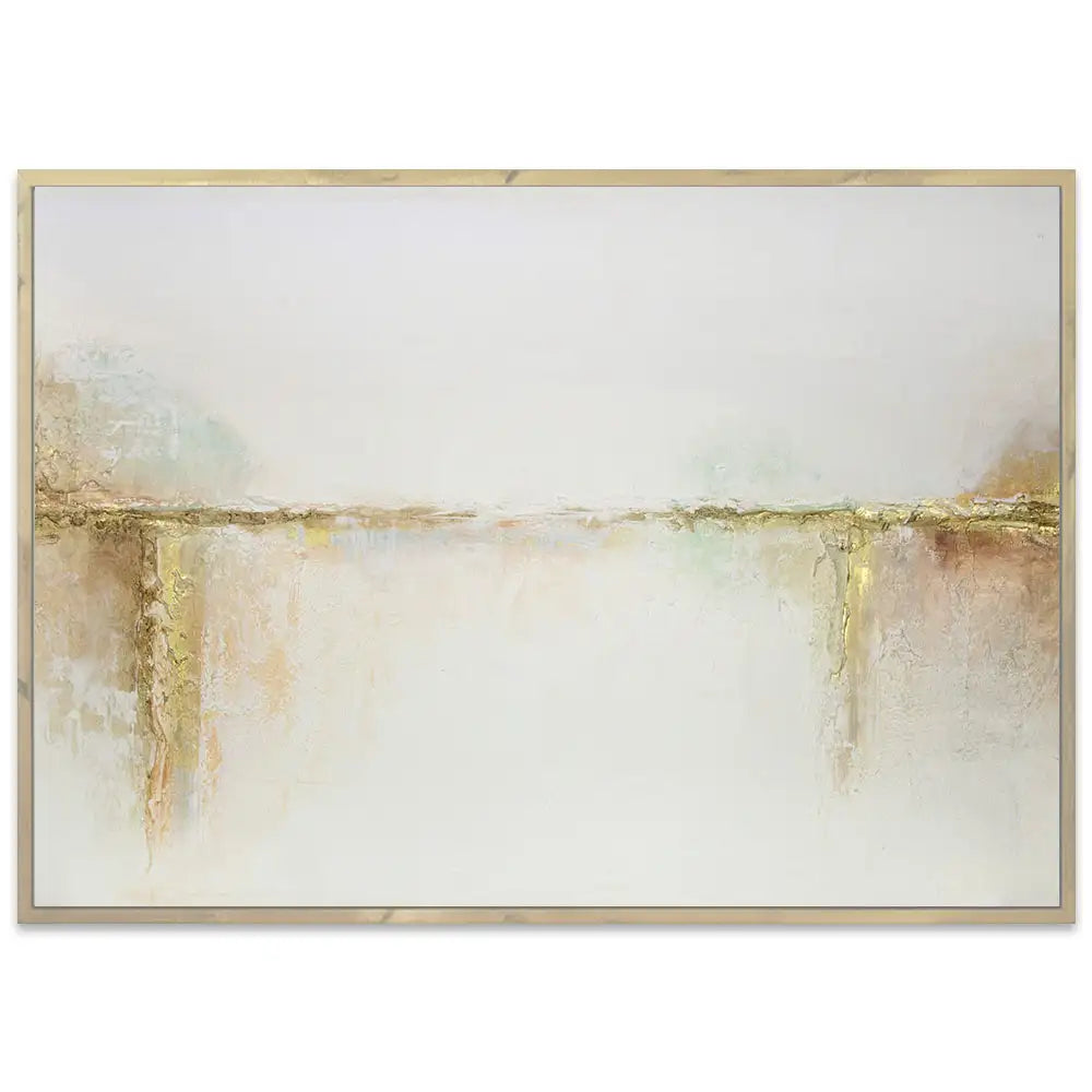 Cuadros con relieve con detalles dorados y fondo neutro