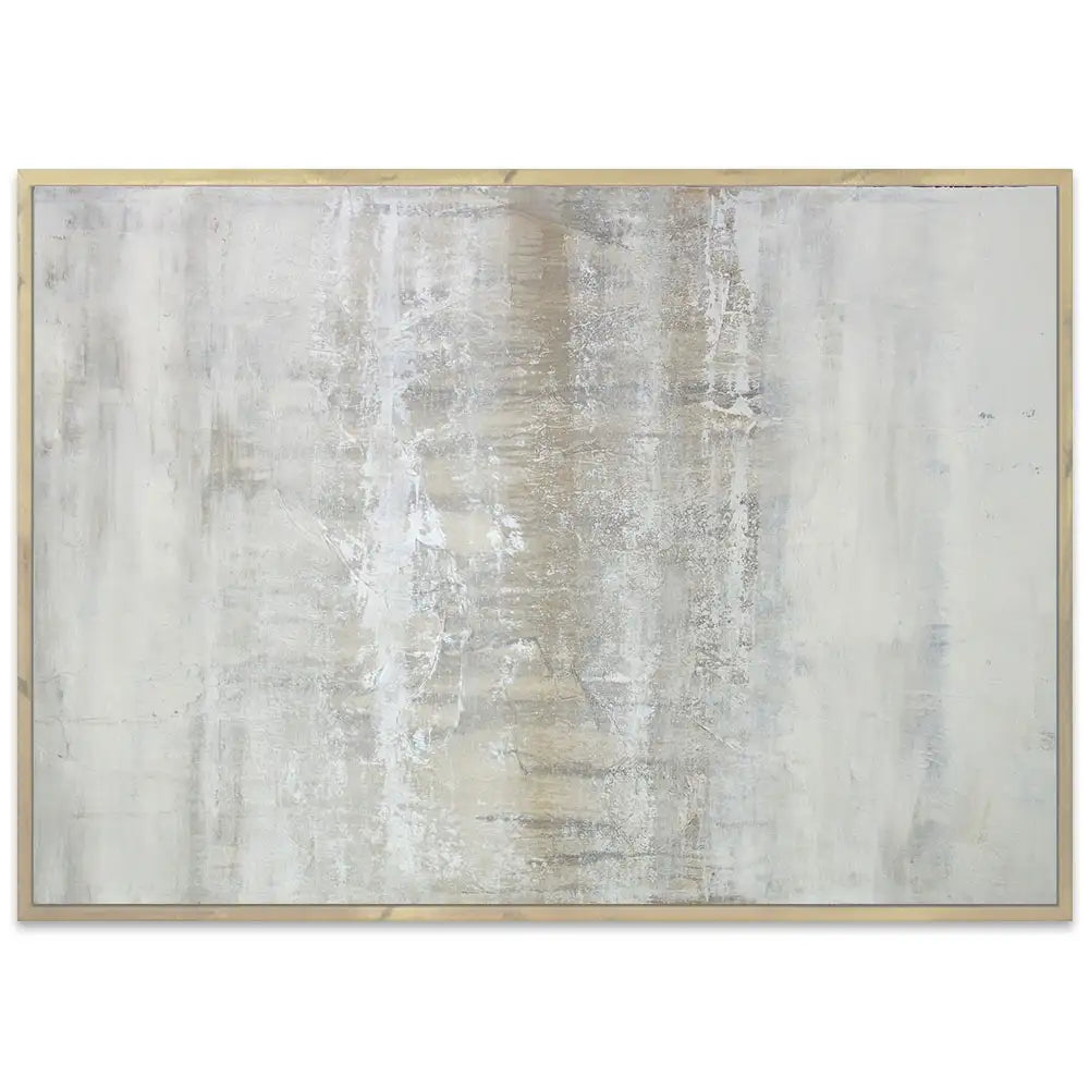 Cuadro pintado a mano en tonos grises con textura neutra