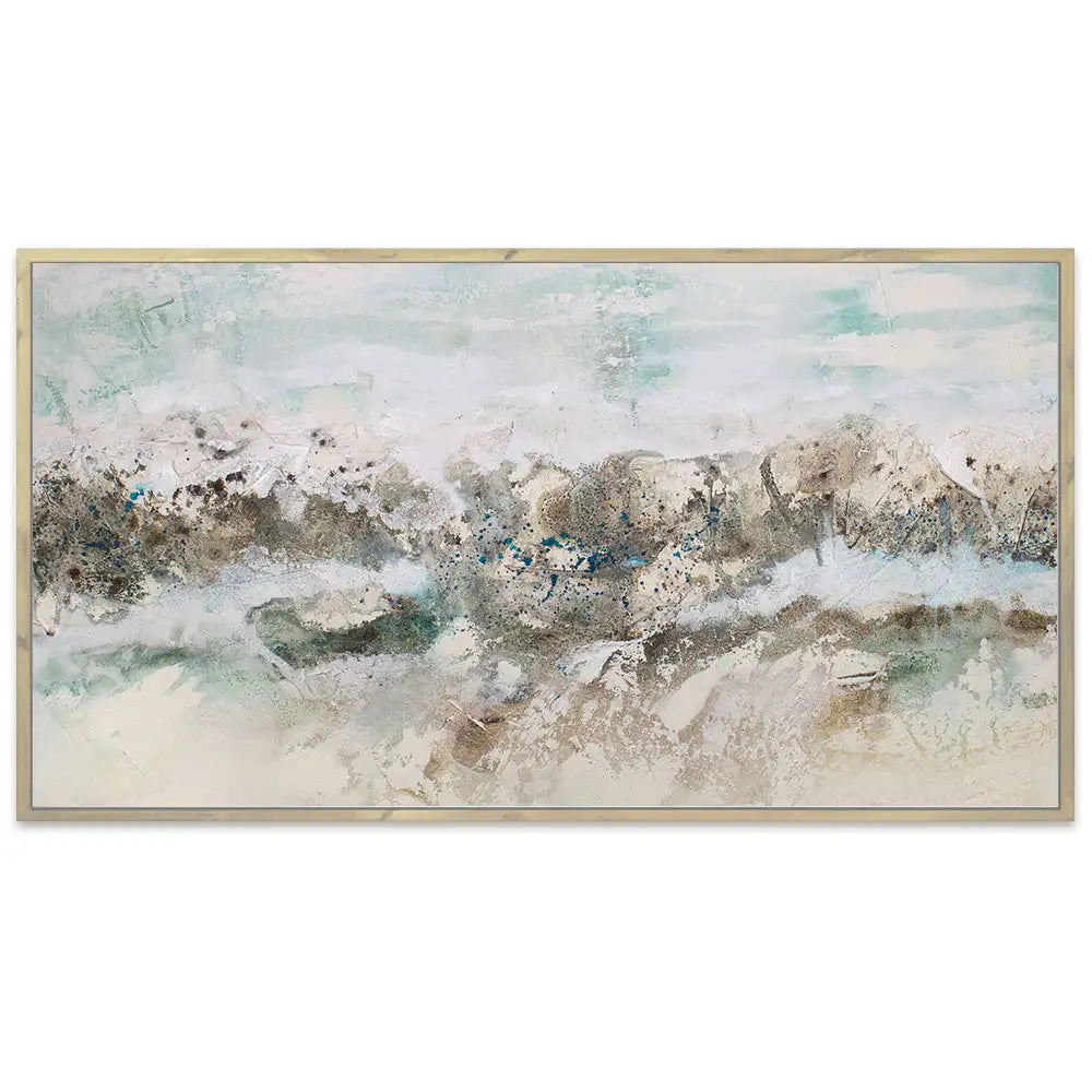 Cuadro abstracto pintado a mano con textura oceánica