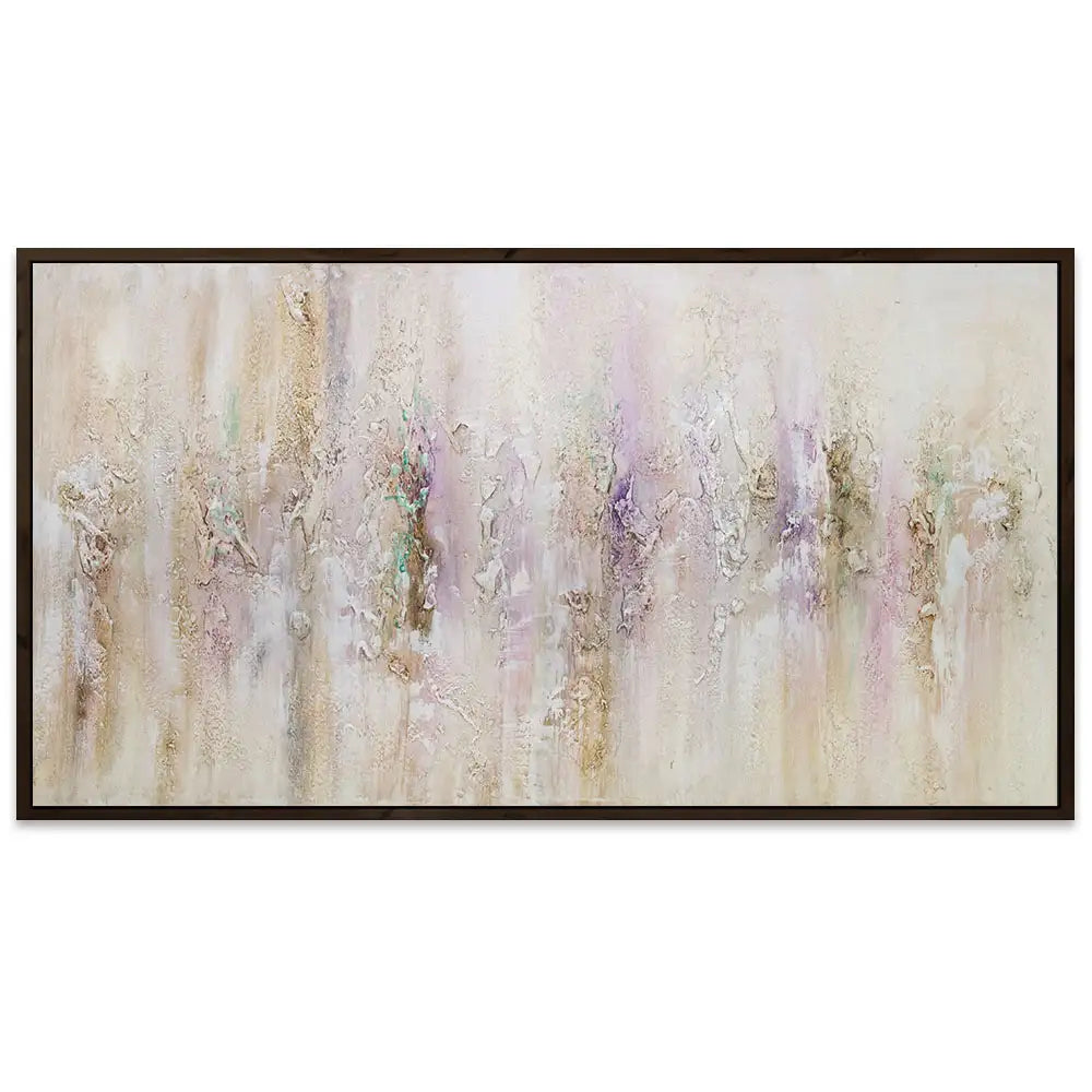 Cuadro pintado a mano con relieve en tonos metálicos suaves