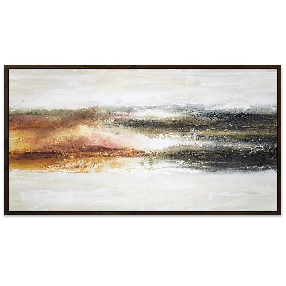 Cuadro abstracto pintado a mano en tonos tierra quemada