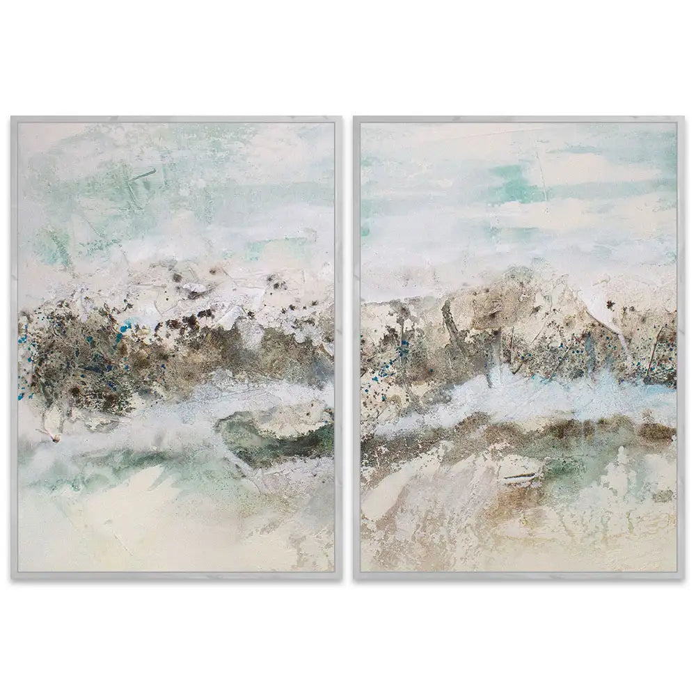 Cuadro abstracto pintado a mano con textura oceánica