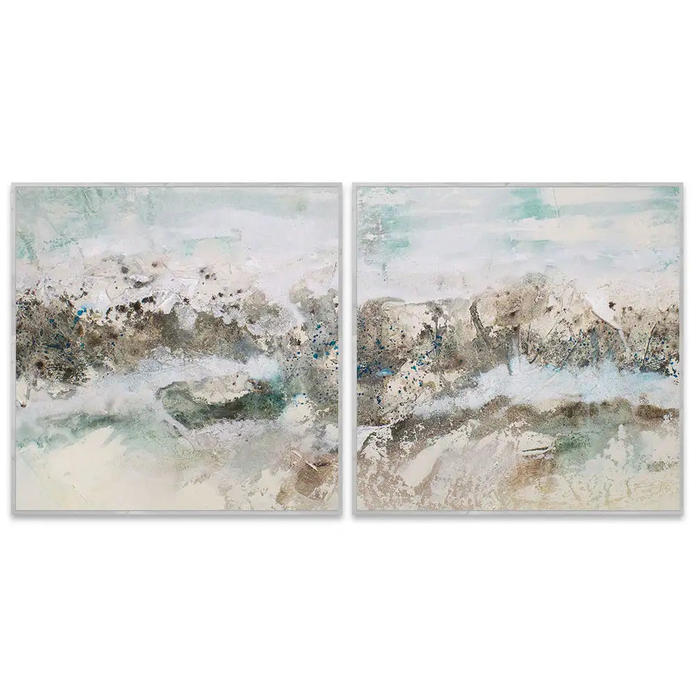 Cuadro abstracto pintado a mano con textura oceánica