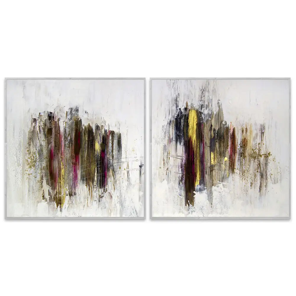 Cuadro abstracto elegante en tonos oscuros y dorados