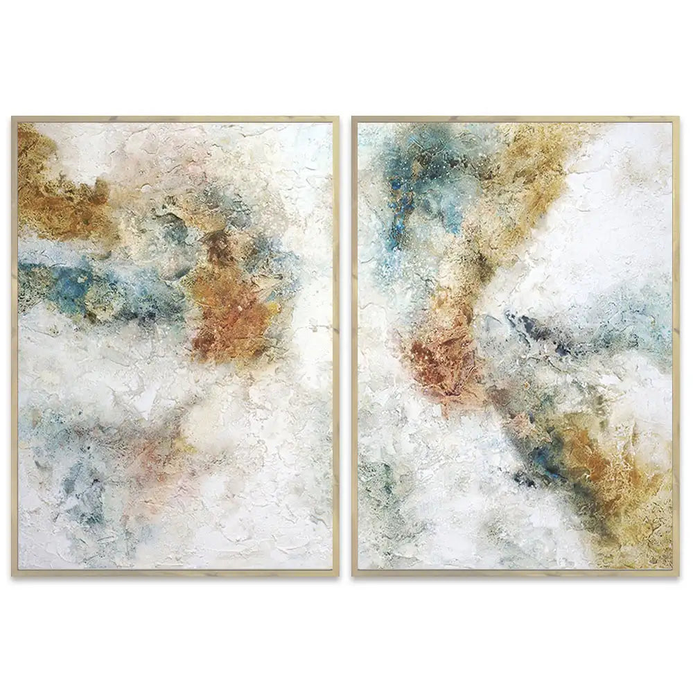 Cuadro pintados con acrilico abstracto con textura mineral