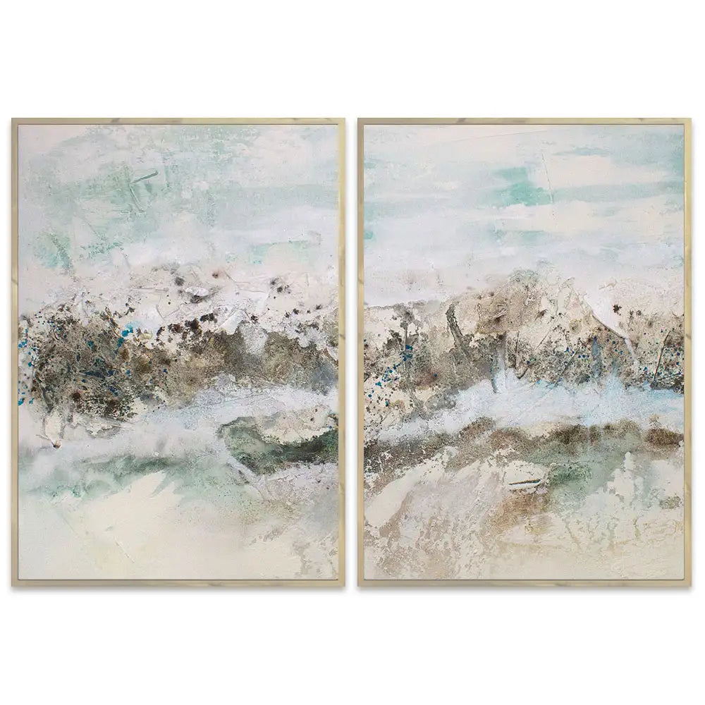 Cuadro abstracto pintado a mano con textura oceánica