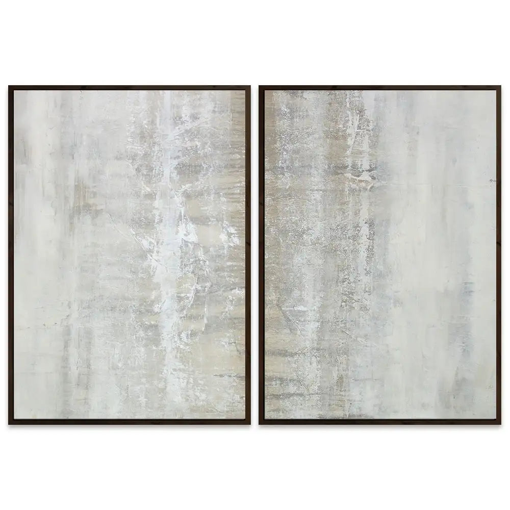 Cuadro pintado a mano en tonos grises con textura neutra