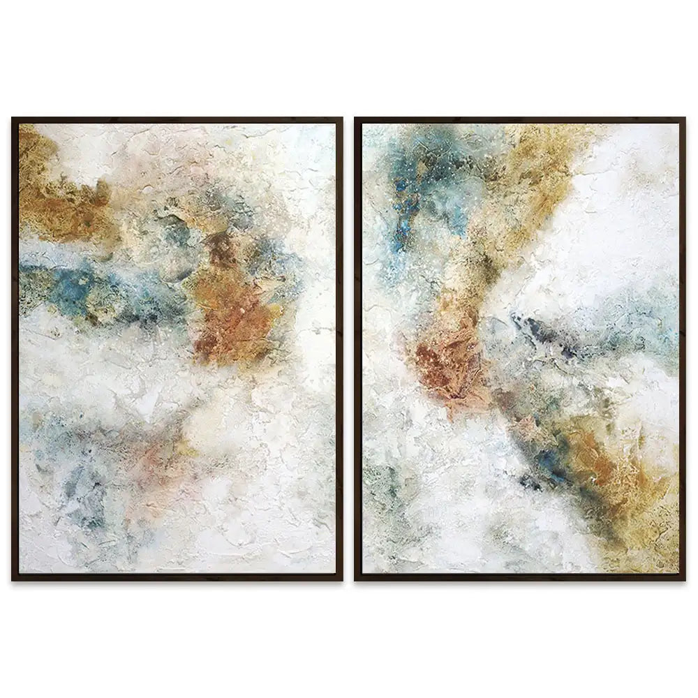 Cuadro pintados con acrilico abstracto con textura mineral