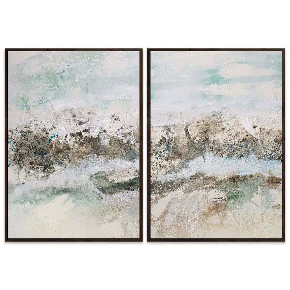 Cuadro abstracto pintado a mano con textura oceánica