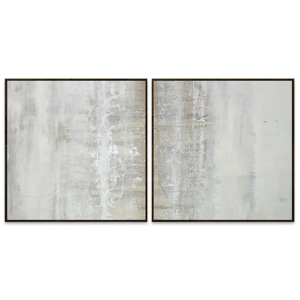 Cuadro pintado a mano en tonos grises con textura neutra
