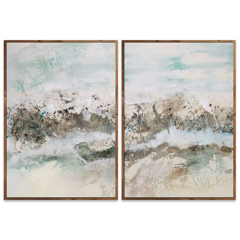 Cuadro abstracto pintado a mano con textura oceánica