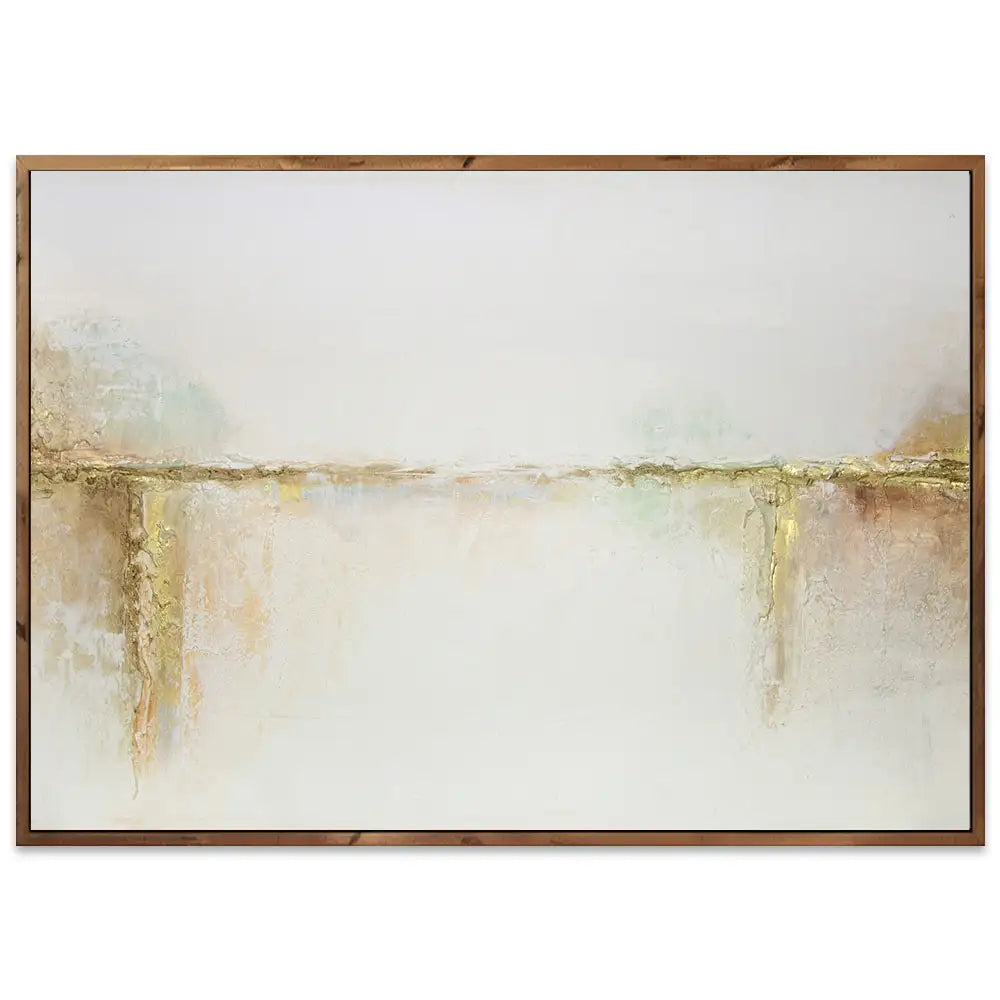 Cuadros con relieve con detalles dorados y fondo neutro