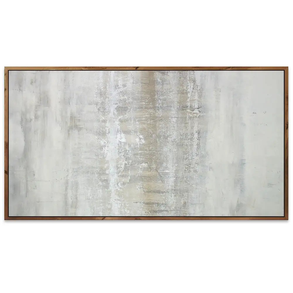 Cuadro pintado a mano en tonos grises con textura neutra