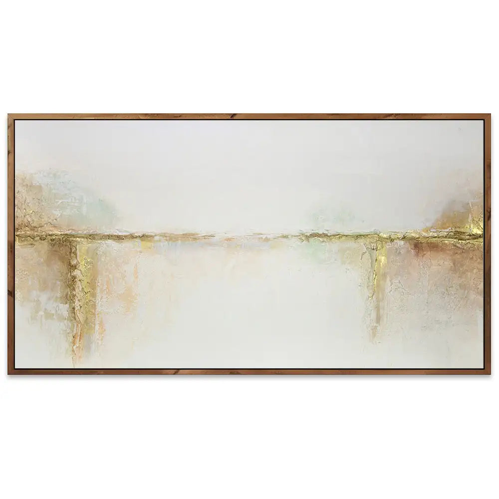 Cuadros con relieve con detalles dorados y fondo neutro