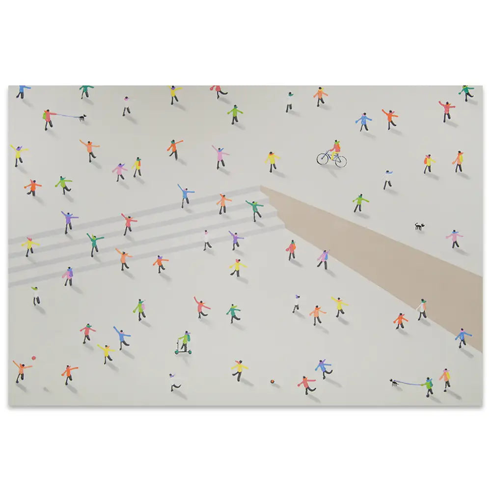 Cuadro decorativo acrílico pintado a mano con figuras