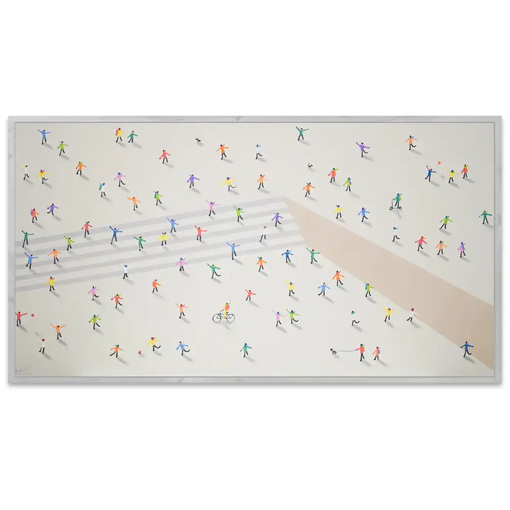 Cuadro decorativo acrílico pintado a mano con figuras