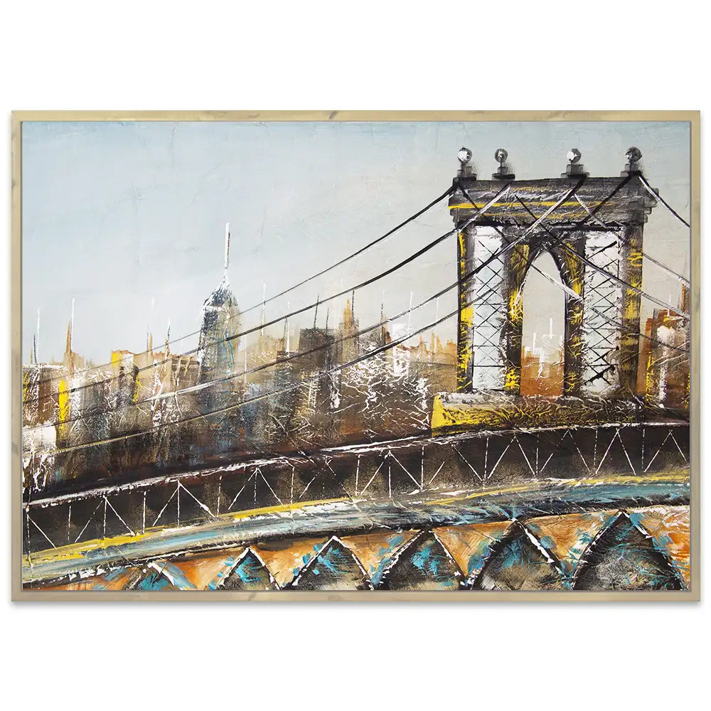 Cuadro puente de Brooklyn con relieve arquitectónico