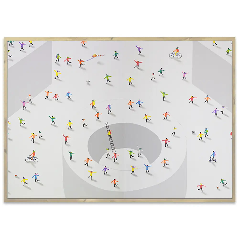 Cuadro arte abstracto pintado a mano en acrílico con figuras