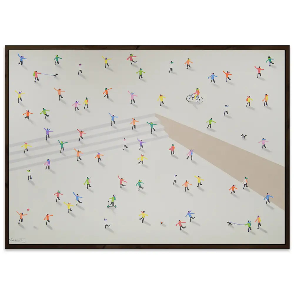 Cuadro decorativo acrílico pintado a mano con figuras
