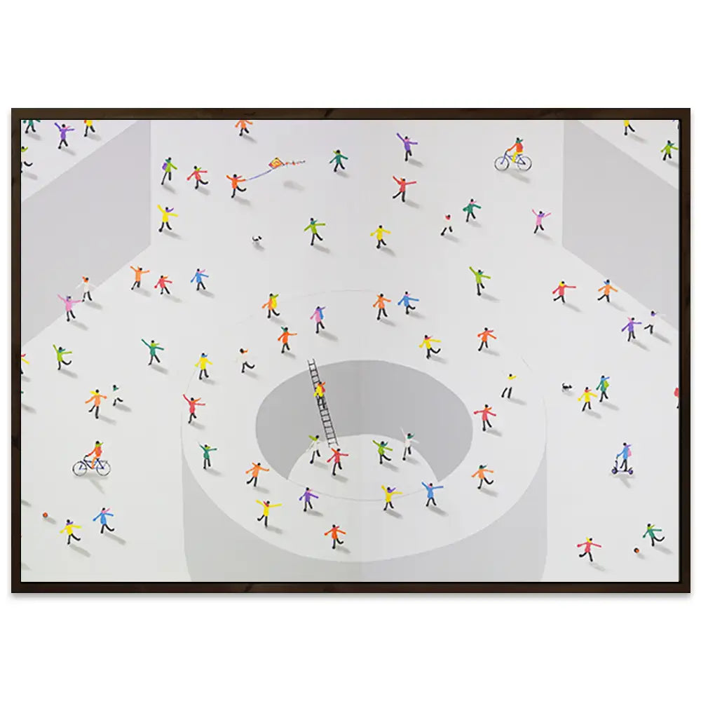 Cuadro arte abstracto pintado a mano en acrílico con figuras