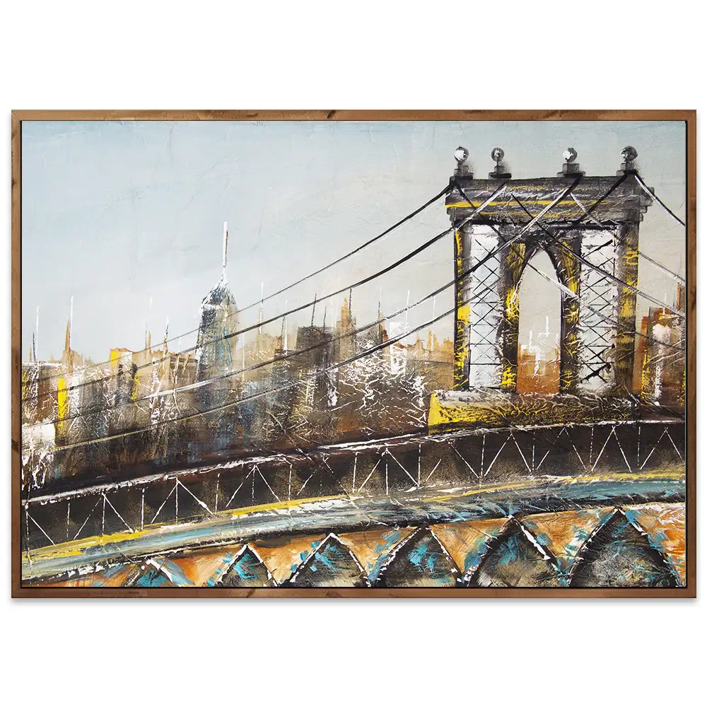 Cuadro puente de Brooklyn con relieve arquitectónico