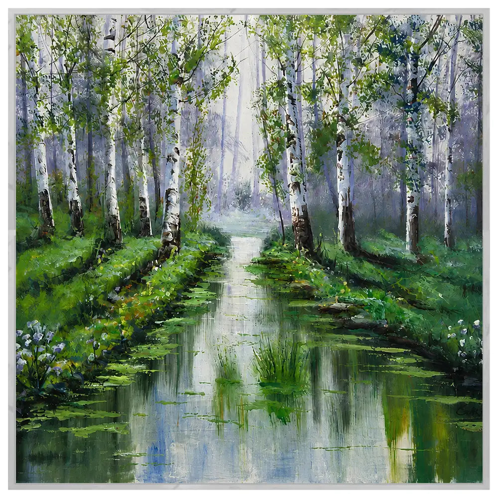 Reflejo del bosque en calma | Cuadros por encargo