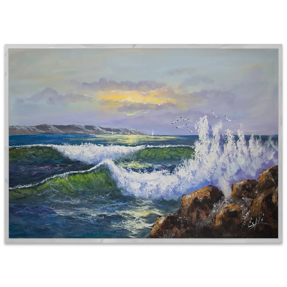 Cuadros de olas de mar | Escena marina en tonos vibrantes