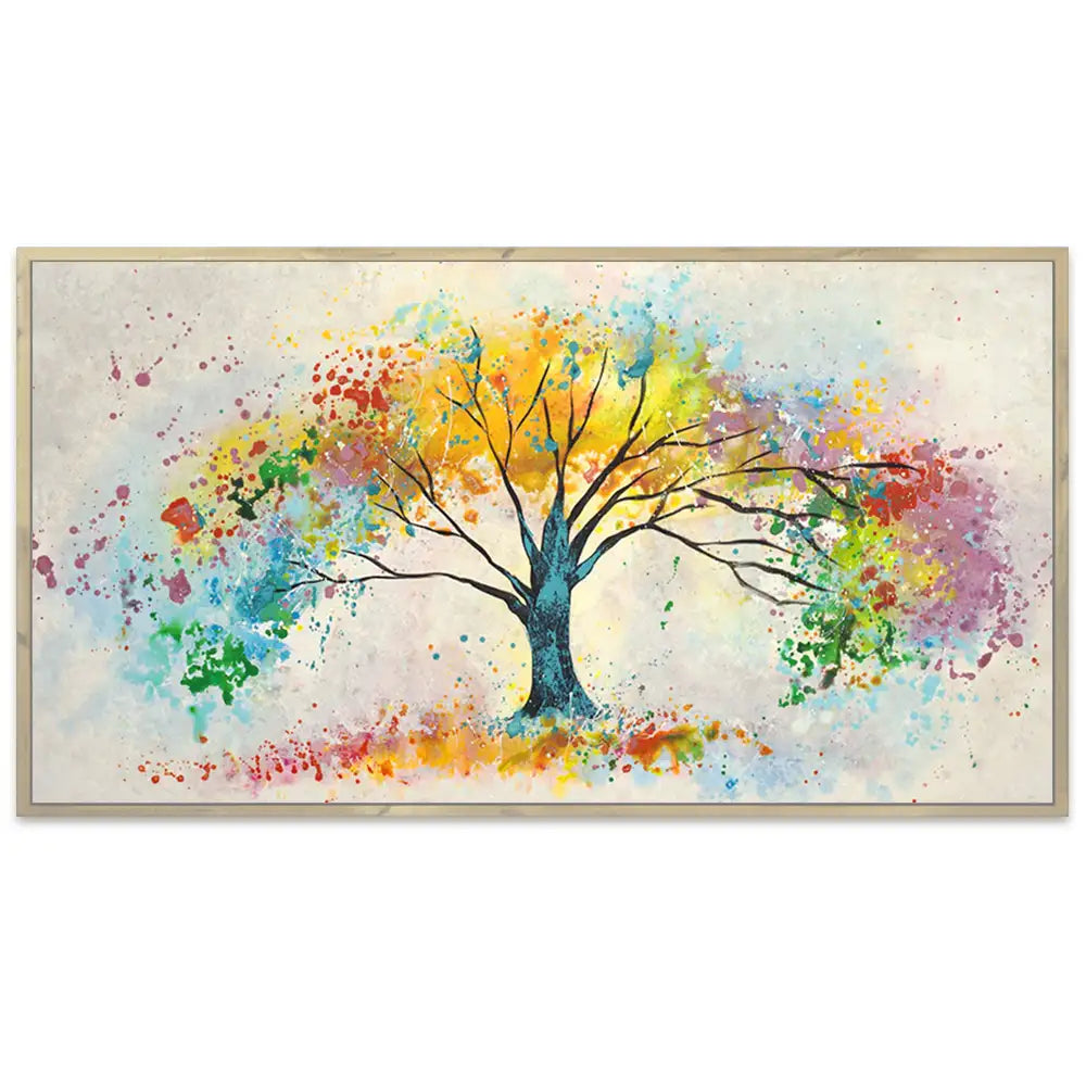 Cuadro Árbol de la Vida Pintado a Mano con Relieve Artesanal