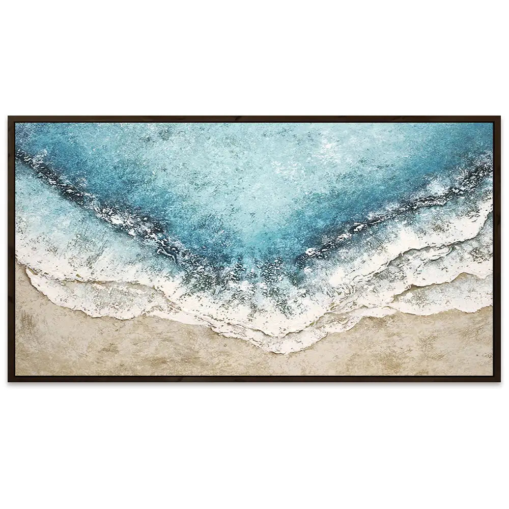 Cuadro azul turquesa inspirado en el mar con textura