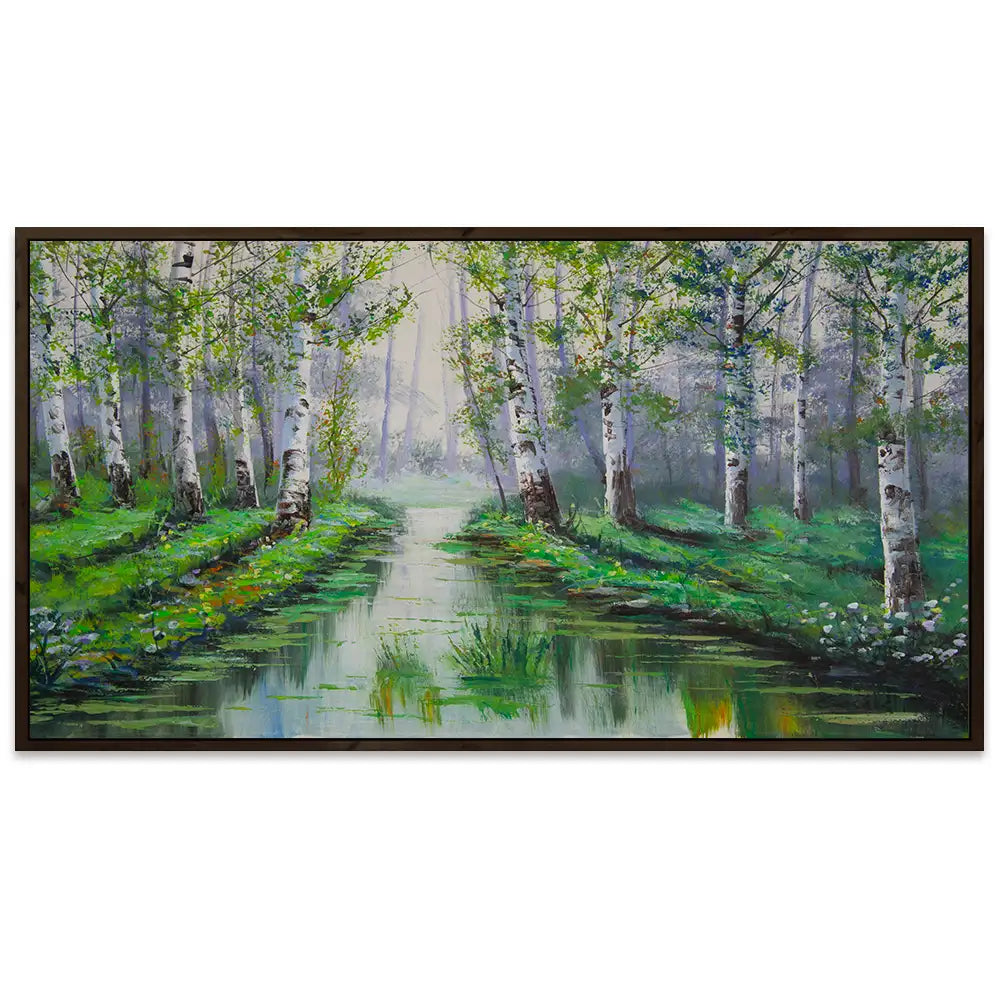 Reflejo del bosque en calma | Cuadros por encargo