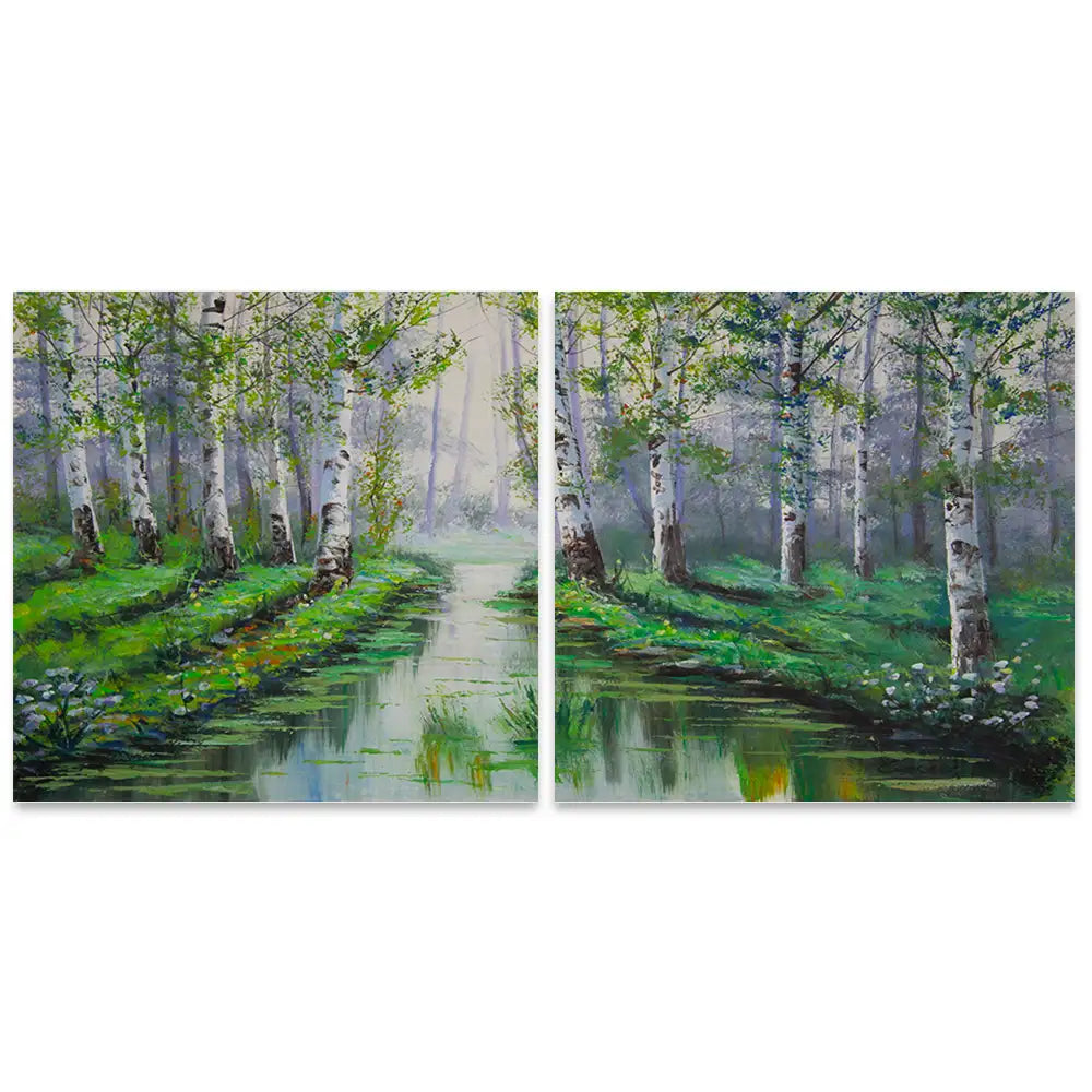 Reflejo del bosque en calma | Cuadros por encargo