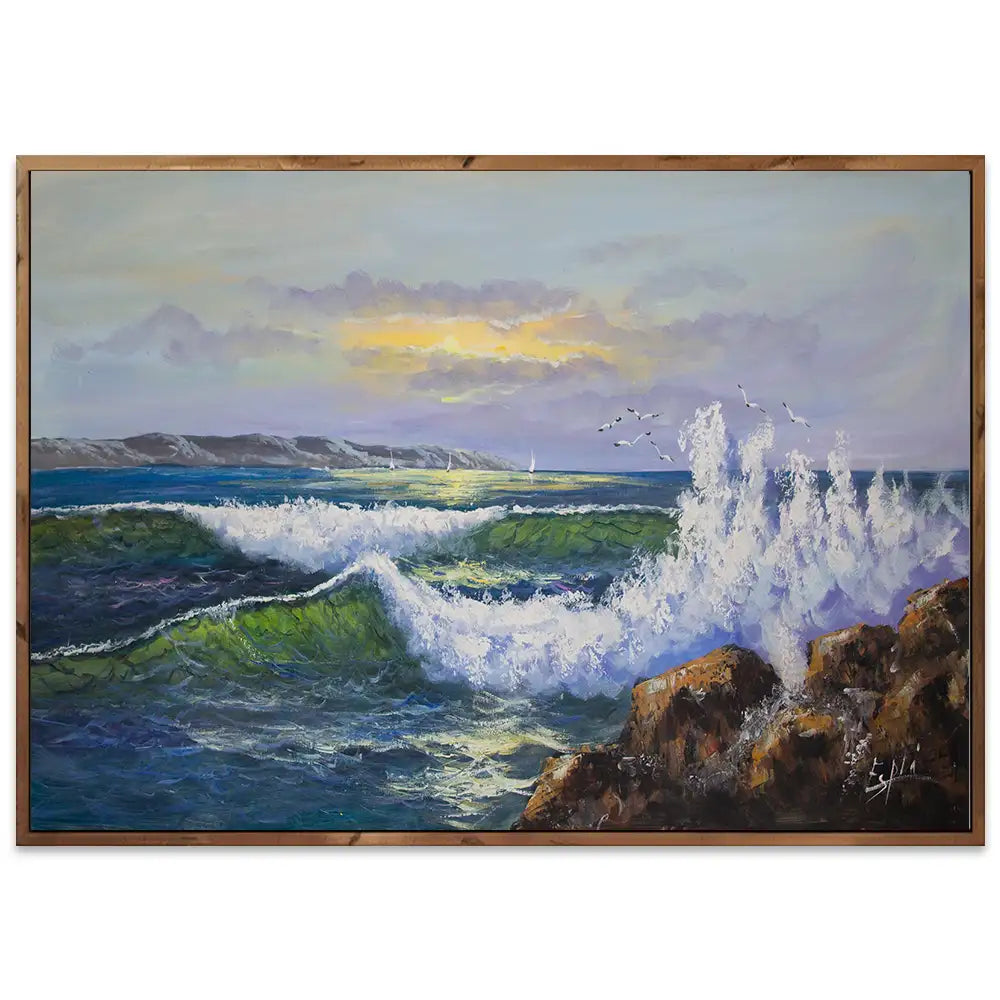 Cuadros de olas de mar | Escena marina en tonos vibrantes